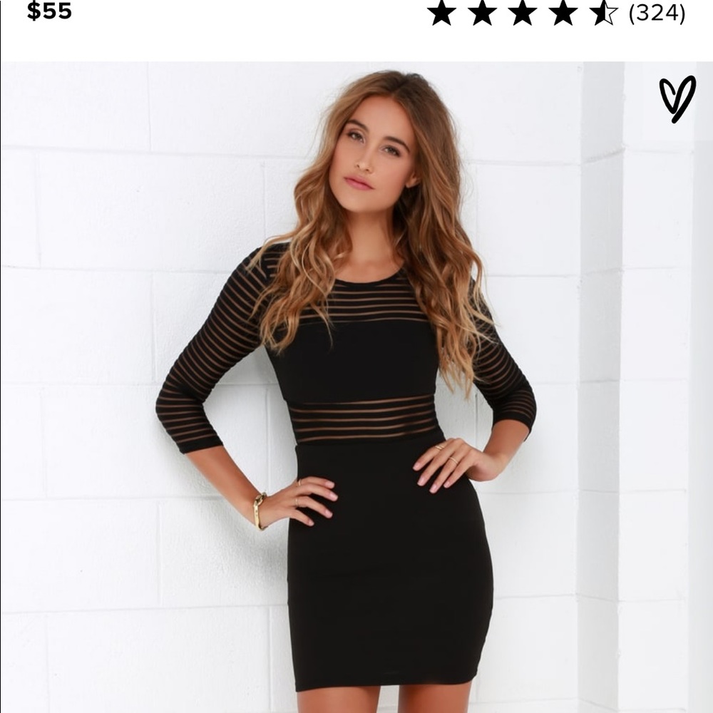 Lulus Perfect Mesh Black Bodycon Dress